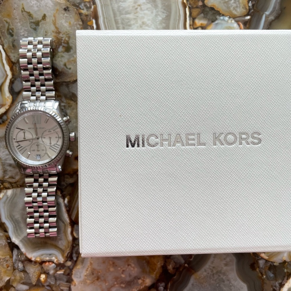 Michael Kors women’s Lexington stainless steel oversized watch